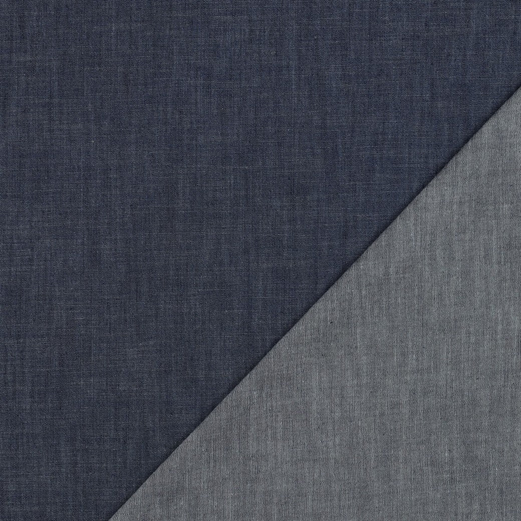 Attēls ar Plāns Džinsu audums kleitām, krekliem - tumšais indigo zils 135 g/m² – pieejams Šarlotes audumi