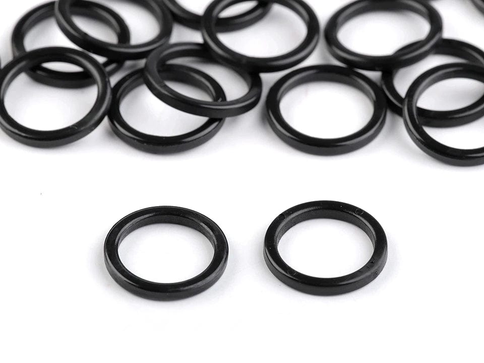 Anneau en plastique pour lingerie 20 mm - noir (lot de 10)