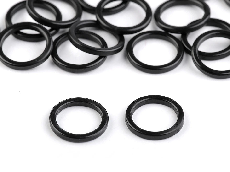 anneau en plastique pour sous-vêtements 8 mm - noir (lot de 2)