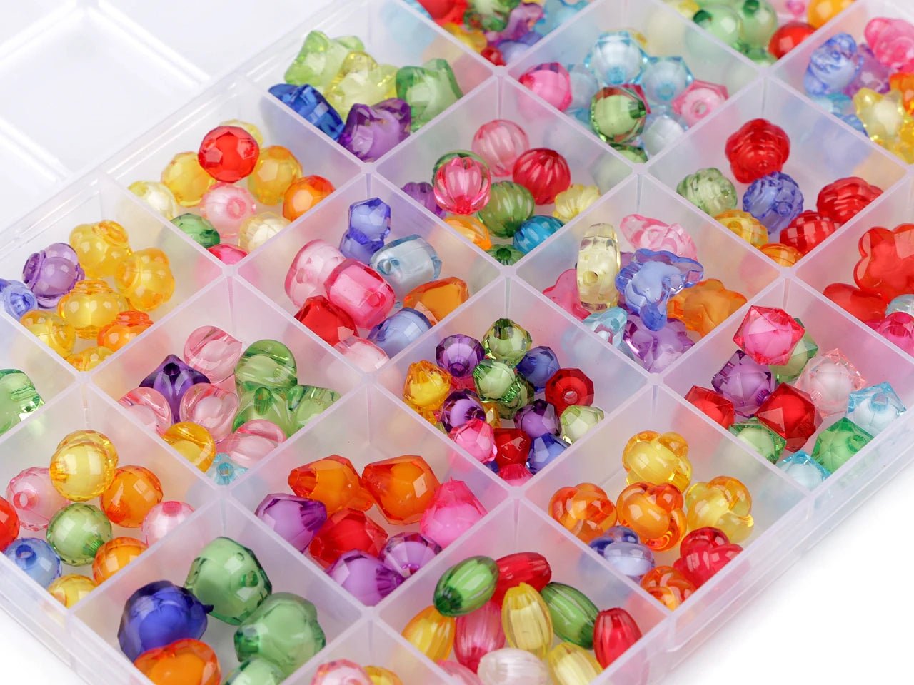 Kit de perles en plastique en boîte |Ø 8–15 mm | 220 pièces
