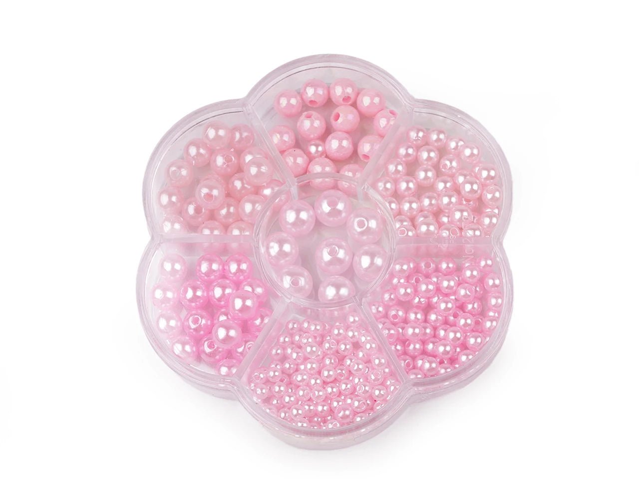 Plastik bead set in a flower-shaped box