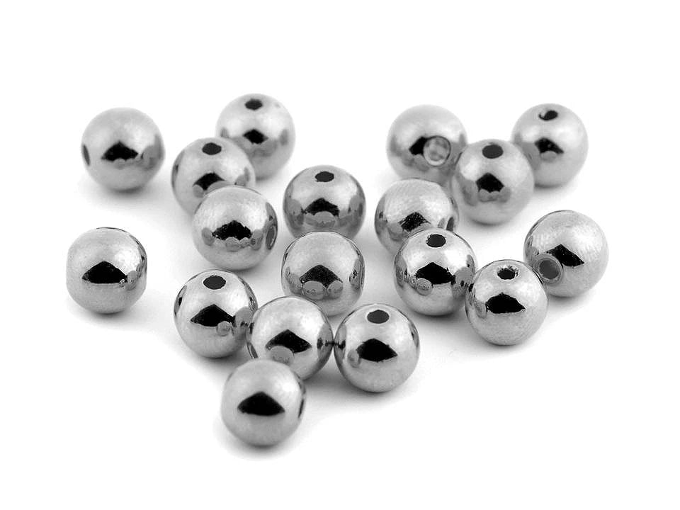 Plastmasas pērlītes ar metālisku spīdumu Ø8 mm 20 g| dažādu toņu