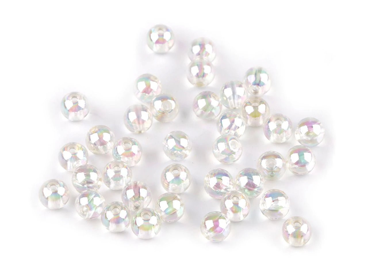 Image with plastic beads Ø8 mm 10 g | various shades – available at Šarlotes audumi