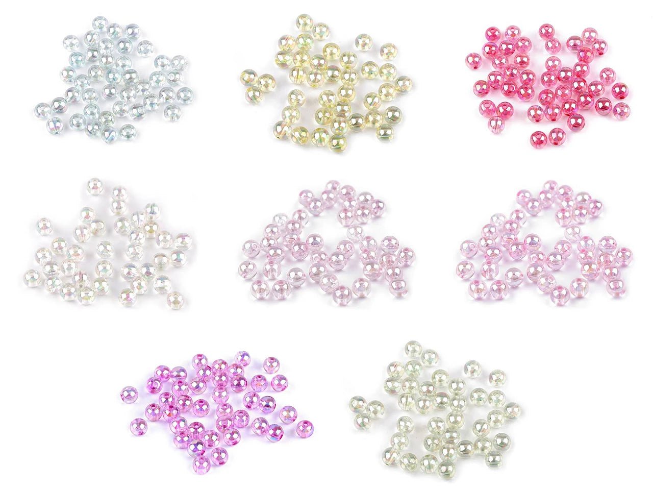 Image of Plastic beads Ø8 mm 10 g | assorted colors – available at Šarlotes audumi