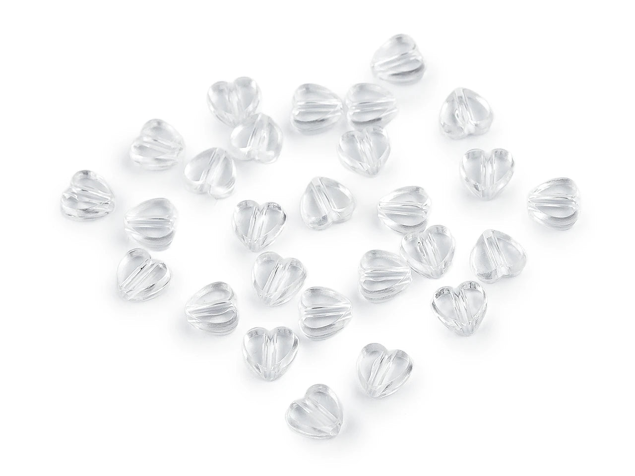 Attēls ar Plastmasas pērlītes sirsniņas Ø8 mm 20 g. – pieejams Šarlotes audumi