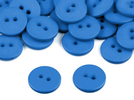Plastic buttons 15 mm - cobalt blue