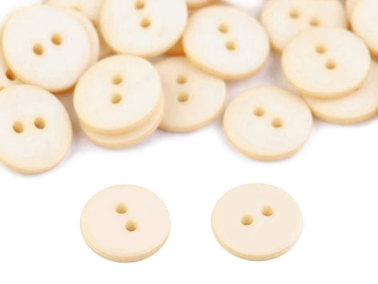 Plastic buttons 15 mm - cream