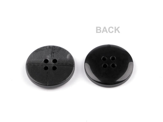 Image of plastic buttons 15 mm - black – available at Šarlotes audumi