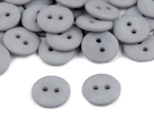 Plastic buttons 15 mm - gray