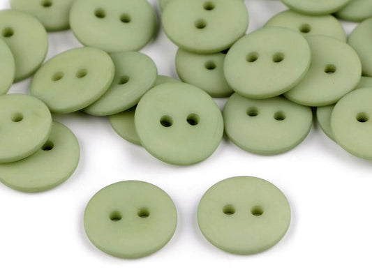 Plastic buttons 15 mm - warm green