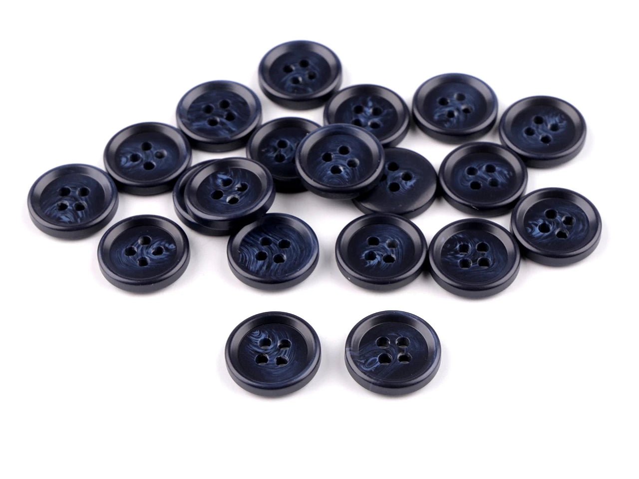 Boutons en plastique 15 mm - bleu foncé