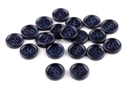 Plastic buttons 15 mm - dark blue