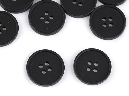 Plastic buttons 20 mm - black