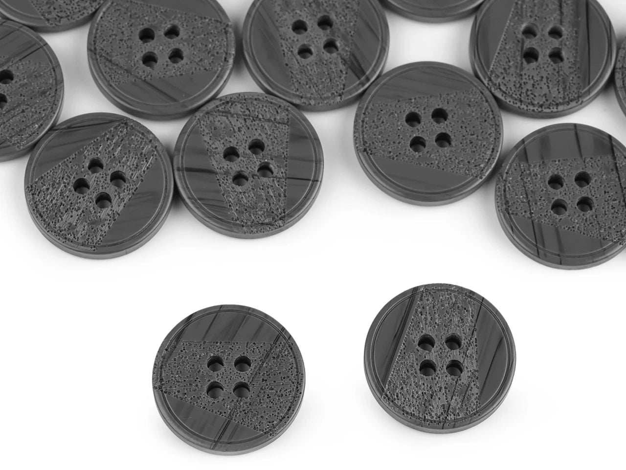 Boutons en plastique 20 mm - gris