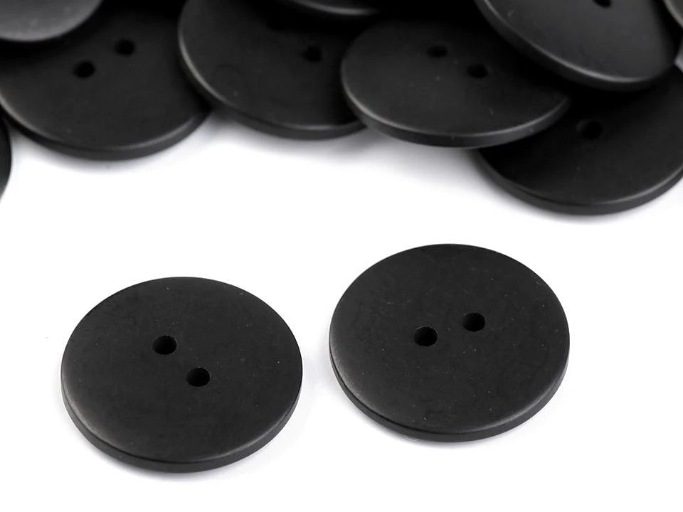 Boutons en plastique 22.7 mm - noirs