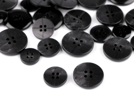 Plastic buttons 25 mm - black – available at Šarlotes audumi