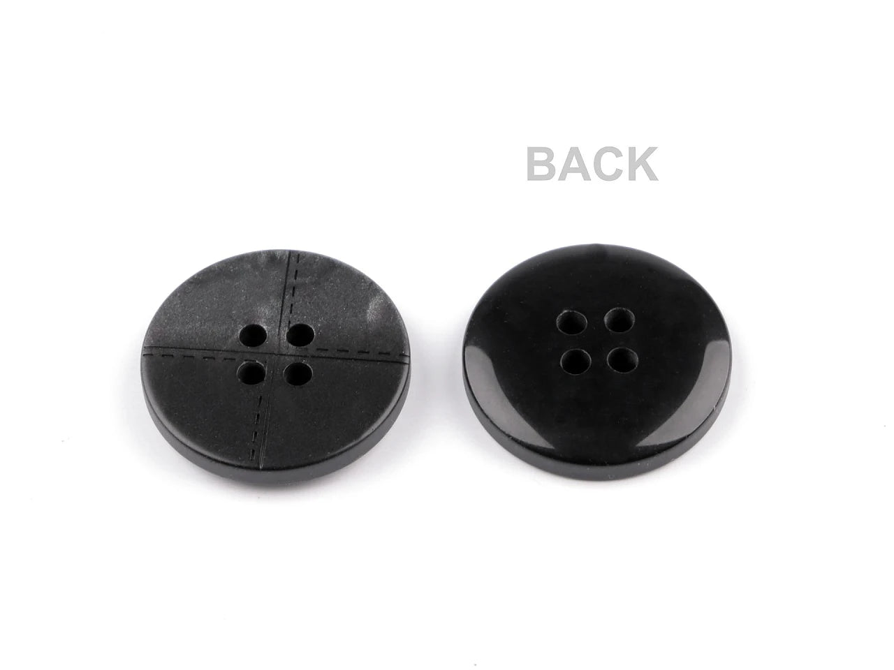 Image de boutons en plastique 25 mm - noirs – disponible chez Šarlotes audumi