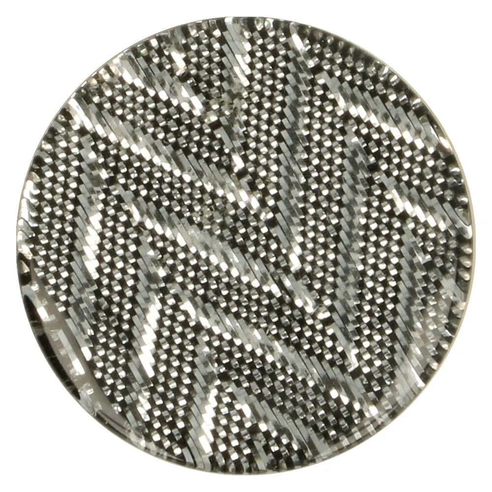 Plastic buttons 25 mm - silver zigzag pattern