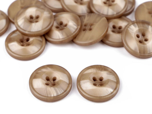 Plastic buttons 28 mm - cream-colored