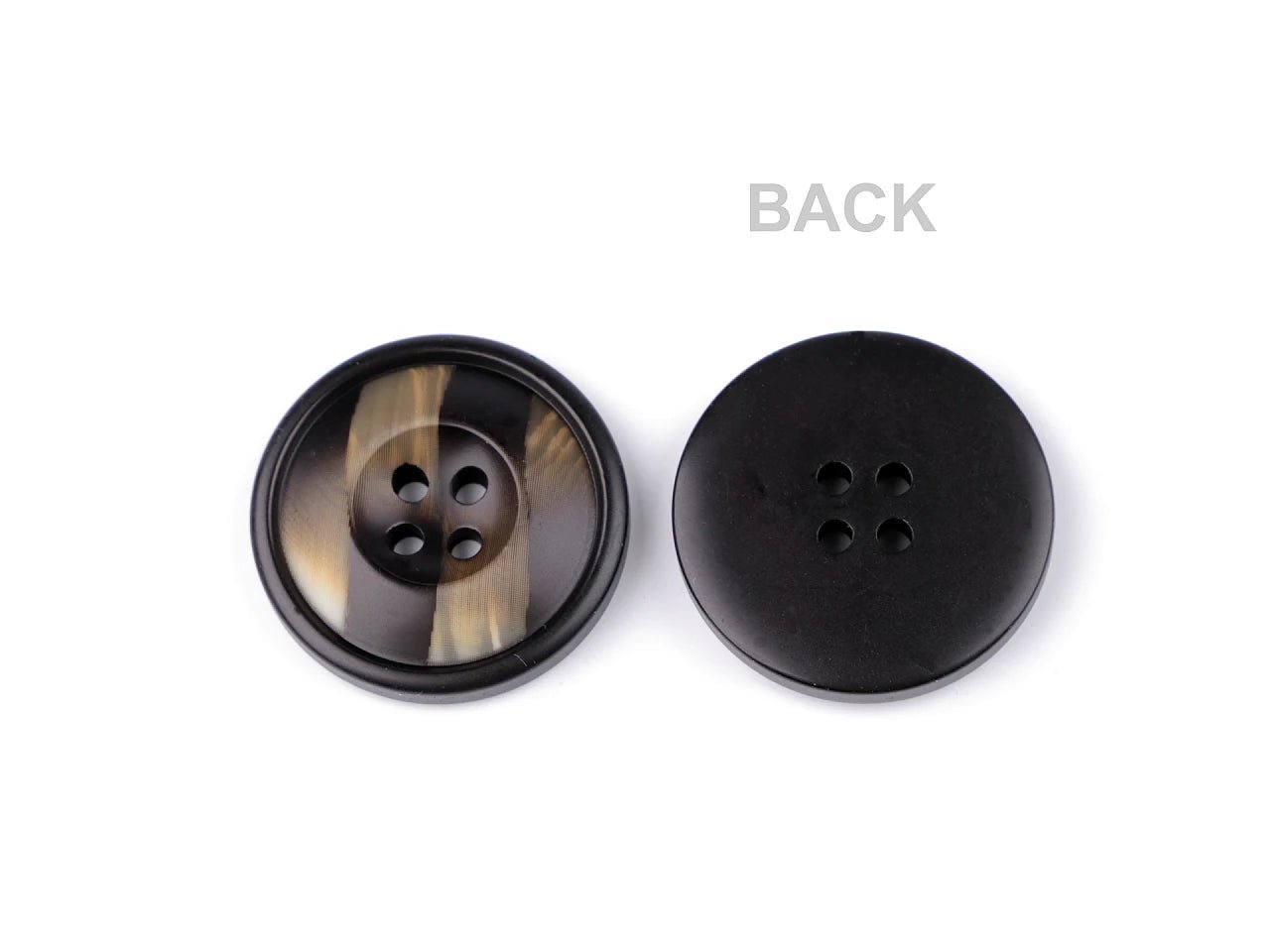 Plastic buttons 28 mm - black/cream