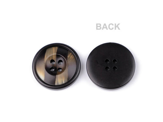 Plastic buttons 28 mm - black/cream