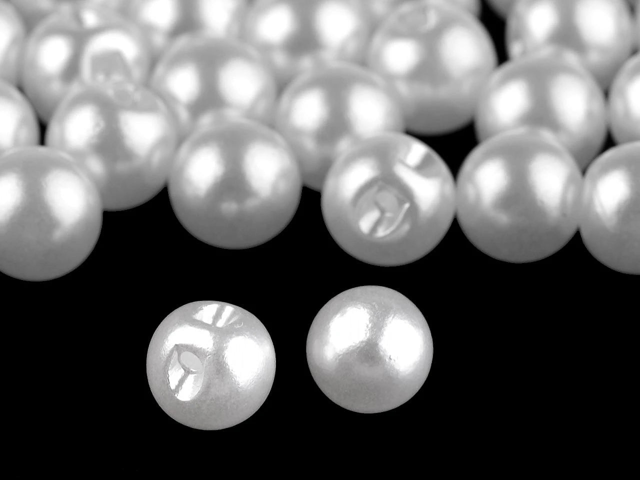 Image of plastic buttons, bead Ø8 mm| in various shades – available at Šarlotes audumi