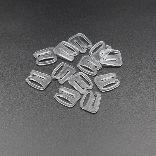 Plastic adjuster - clothes hook 12 mm - transparent (pack of 10)