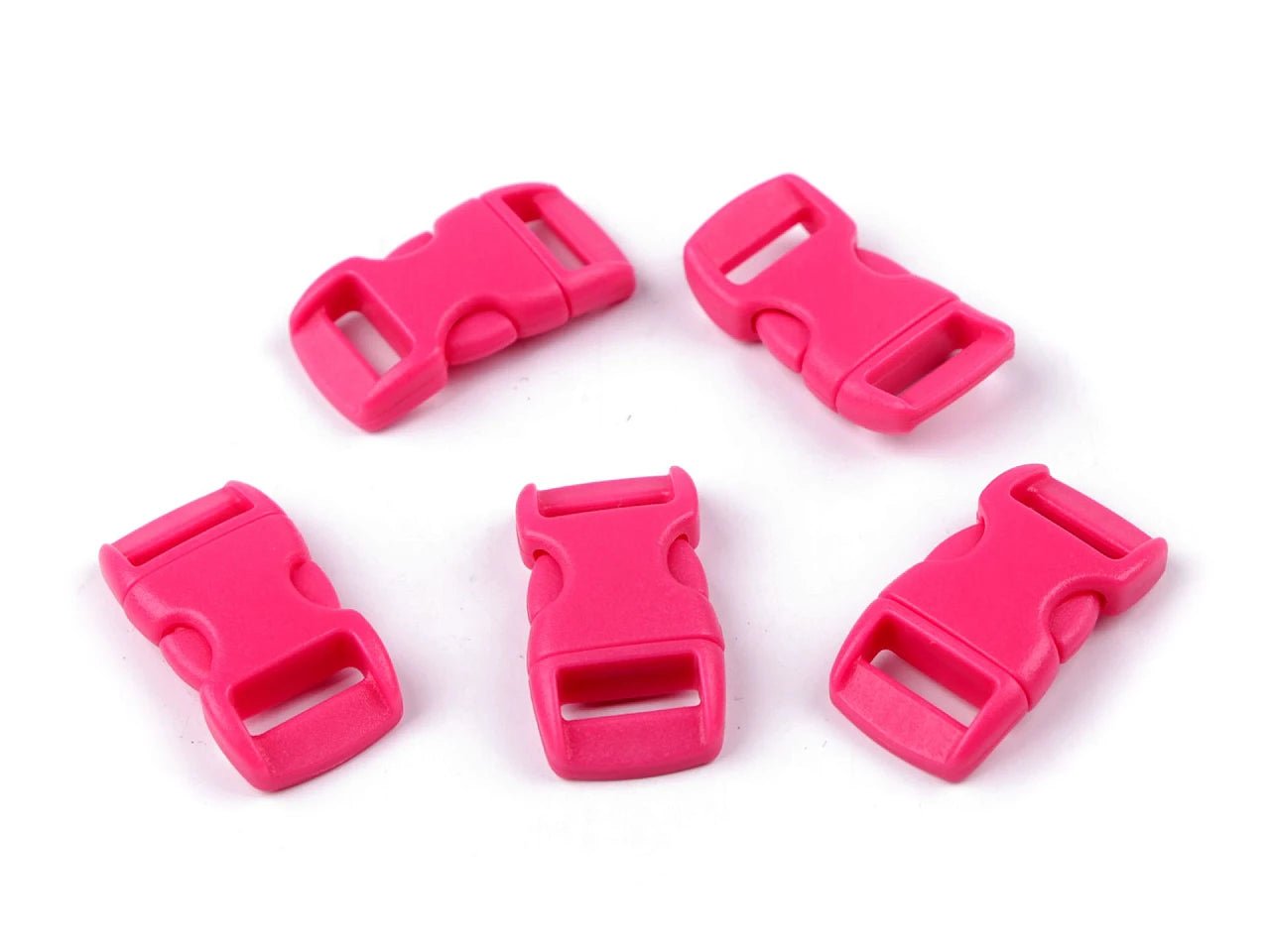 Boucle-clip en plastique - connecteur 10 mm - rose (10 pièces par lot)