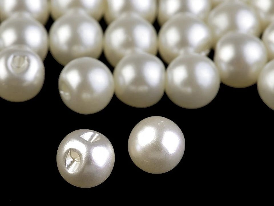 Bouton perle 9 mm| blanc ou blanc chaud
