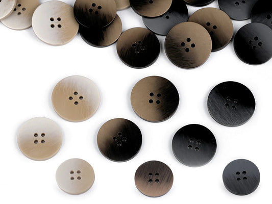 Image de boutons avec effet ombré, design élégant à dégradé de couleurs, Ø 21 mm - 28 mm – disponible chez Šarlotes audumi