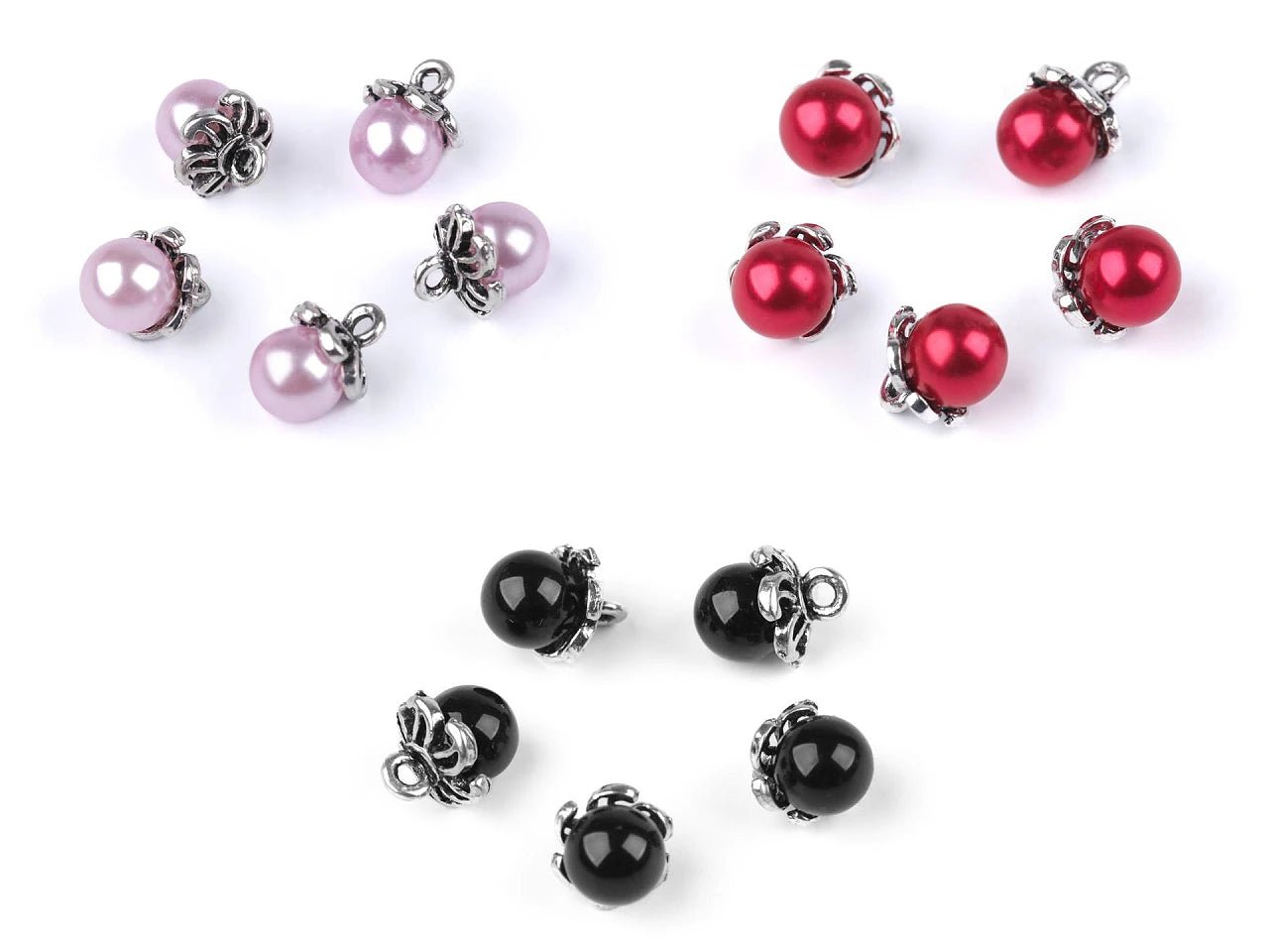 Image de boutons à effet nacré et bord métallique | Ø9 mm | différentes teintes – disponible chez Šarlotes audumi