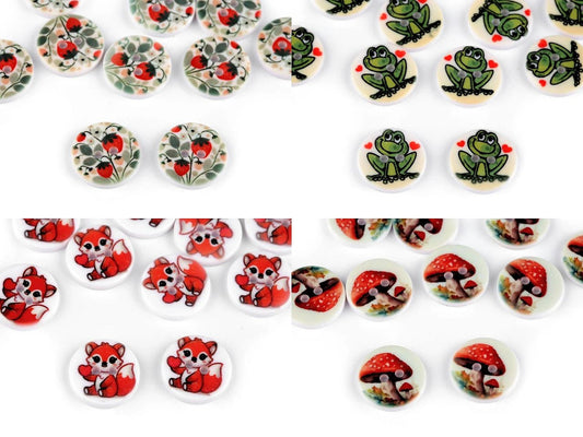 Image de boutons à motifs Ø 15,5 mm – disponible chez Šarlotes audumi