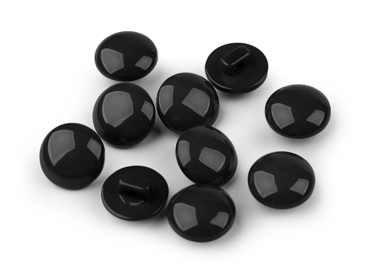 Black shank buttons 12.5 mm