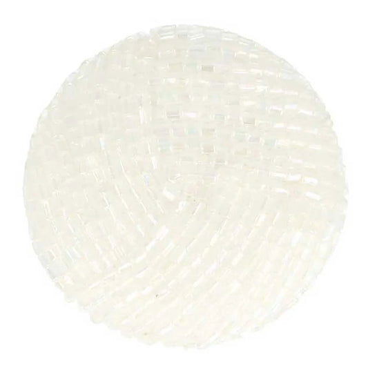 14 mm shank buttons - white beads