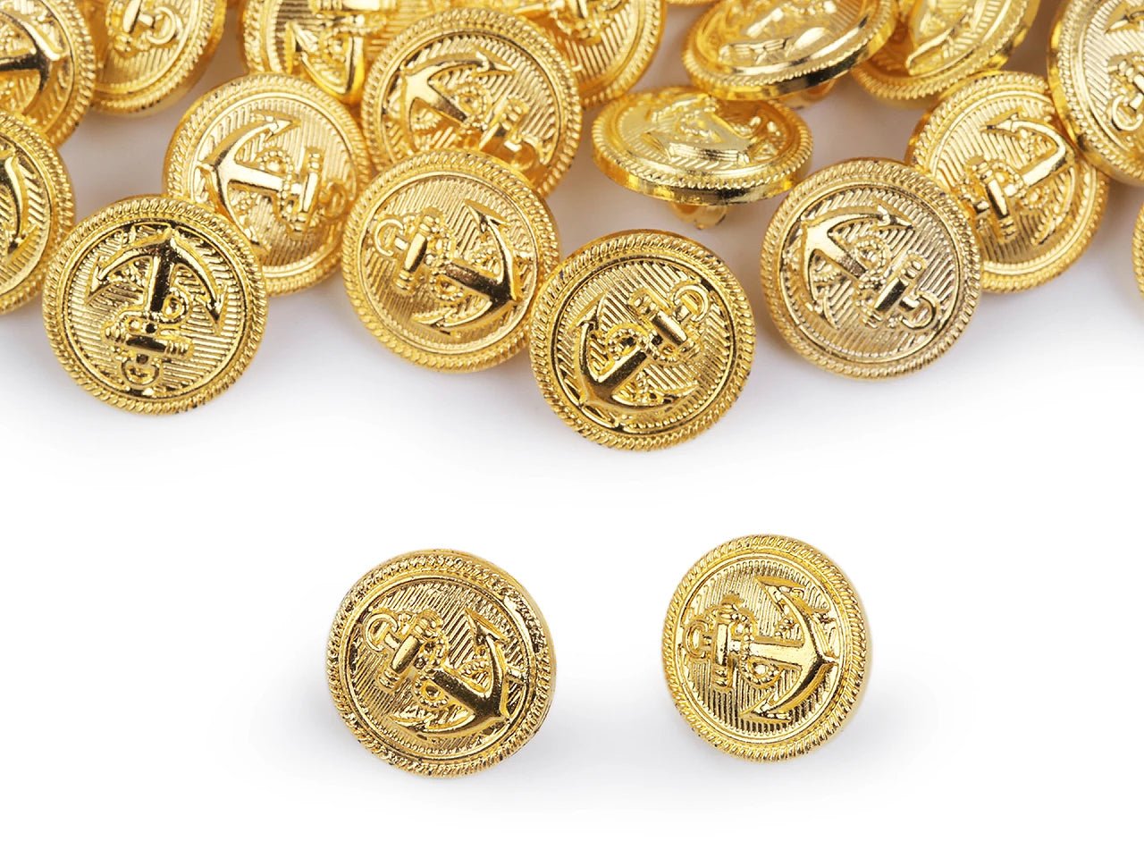 Bouton sur pied 15,4 mm - ancre dorée