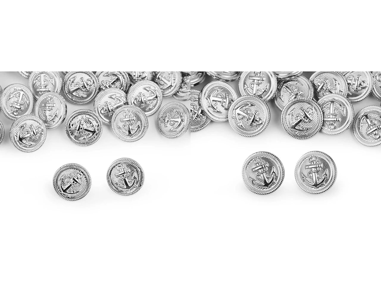 Shank button 22 mm - silver anchor