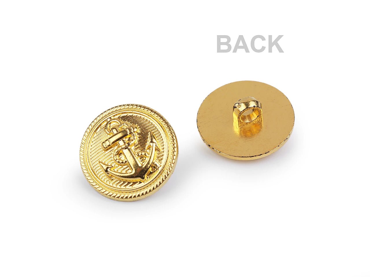 22 mm shank buttons - silver anchor