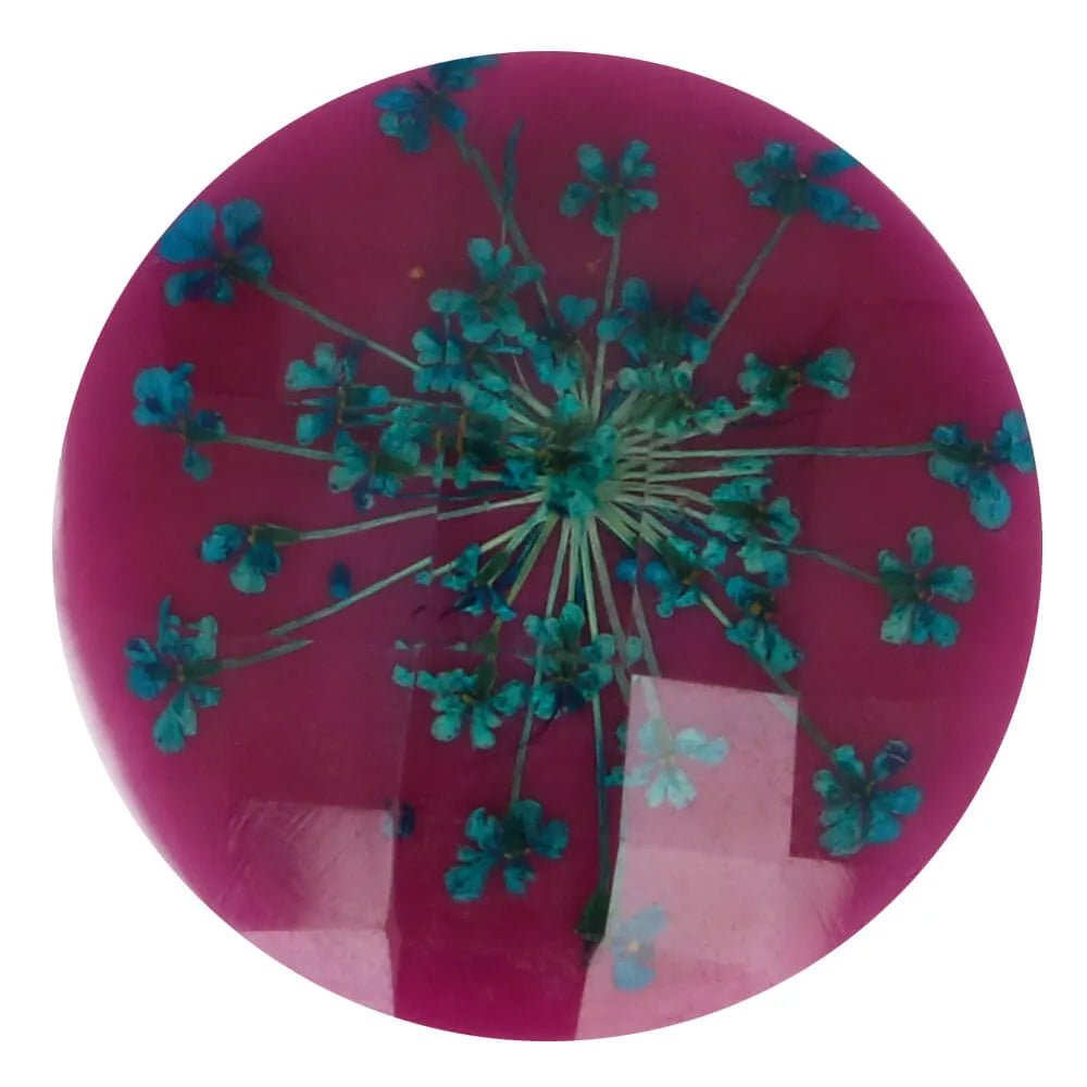 Bouton à tige 34 mm - fleur verte