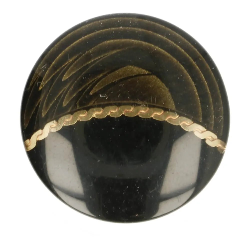 Bouton à queue 4,5 mm - noir avec bande dorée