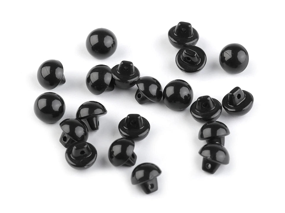 Boutons à queue 9 mm noirs