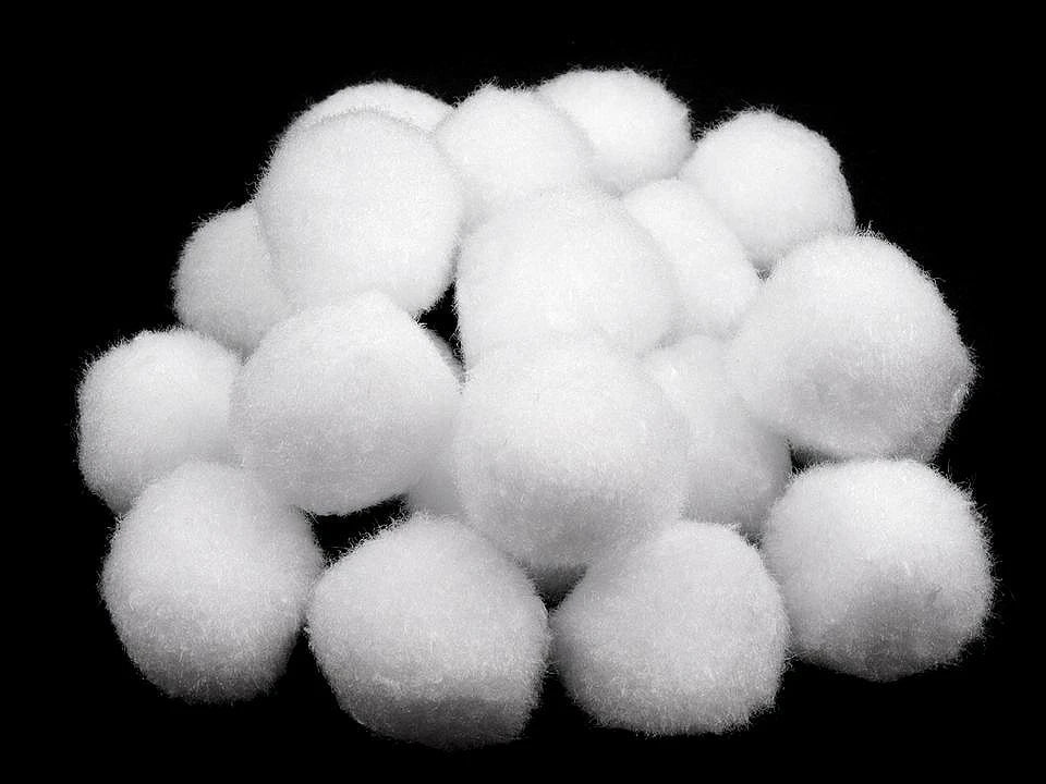 Attēls ar Pomponi Ø25 mm dekorēšanai un rokdarbiem 100 gab. – pieejams Šarlotes audumi