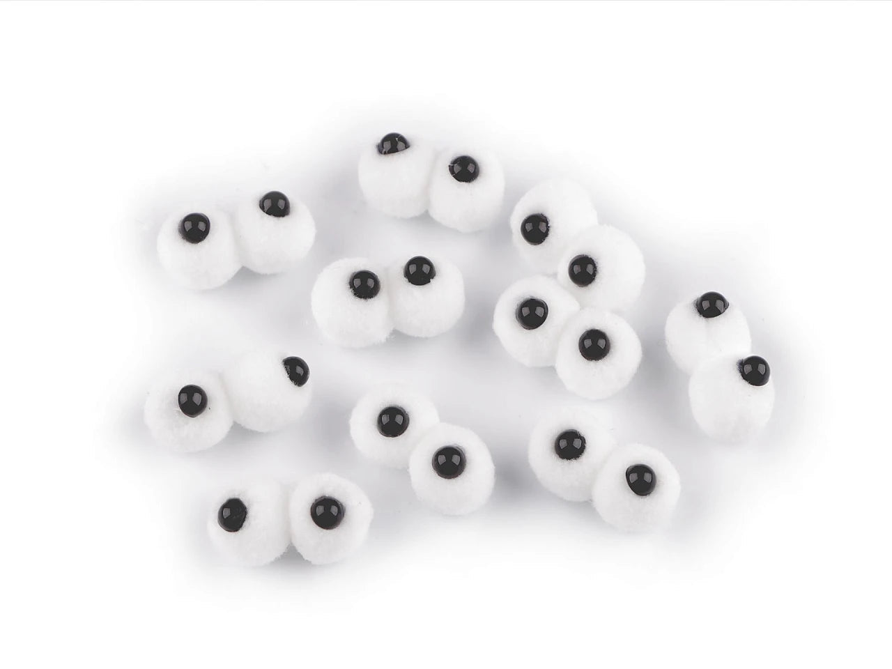 Image de yeux en pompon pour jouets 15 × 30 mm – disponible chez Šarlotes audumi