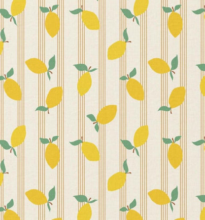 Image du tissu Premium 100 % coton - citrons en fines lignes 115 g/m² – disponible chez Šarlotes audumi