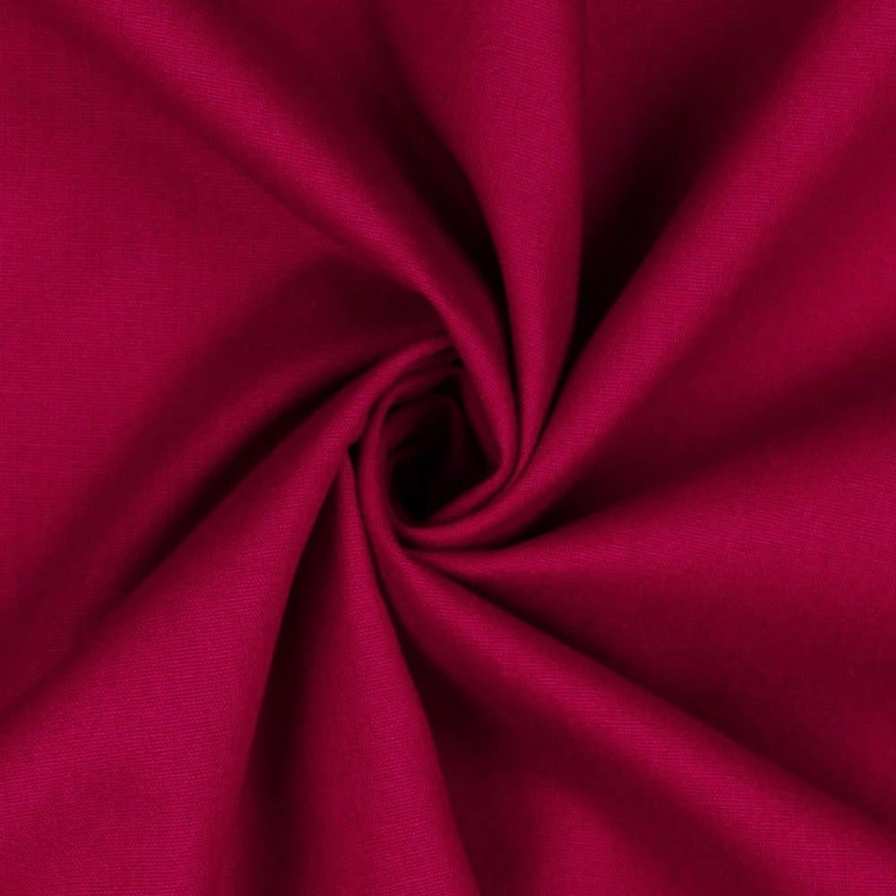 Tissu premium 100 % coton, teinte vive couleur baie 130 g/m²