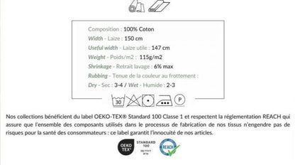 Premium 100% kokvilnas audums - krāsainas lapas 115 g/m²