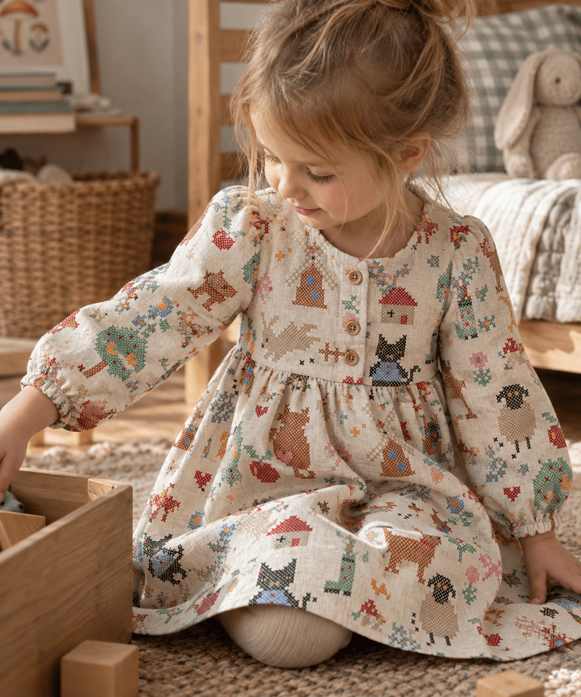 Image avec tissu Premium 100 % coton à points de croix – disponible en ligne chez Šarlotes audumi