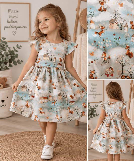 Image de tissu Premium 100 % coton à motif feuillage d’hiver – disponible en ligne chez Šarlotes audumi