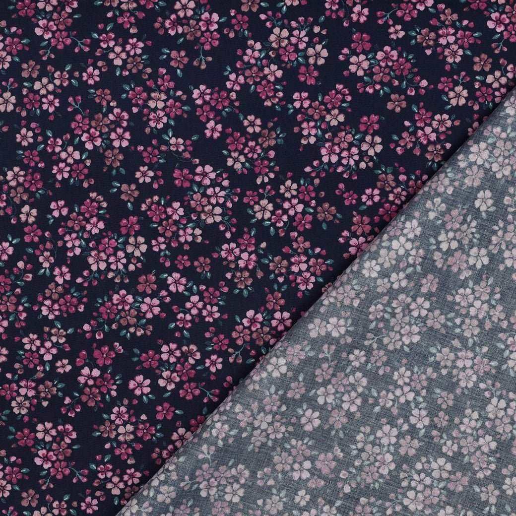 Tissu Premium 100 % coton à petits fleurs 110 g/m² – disponible chez Šarlotes audumi