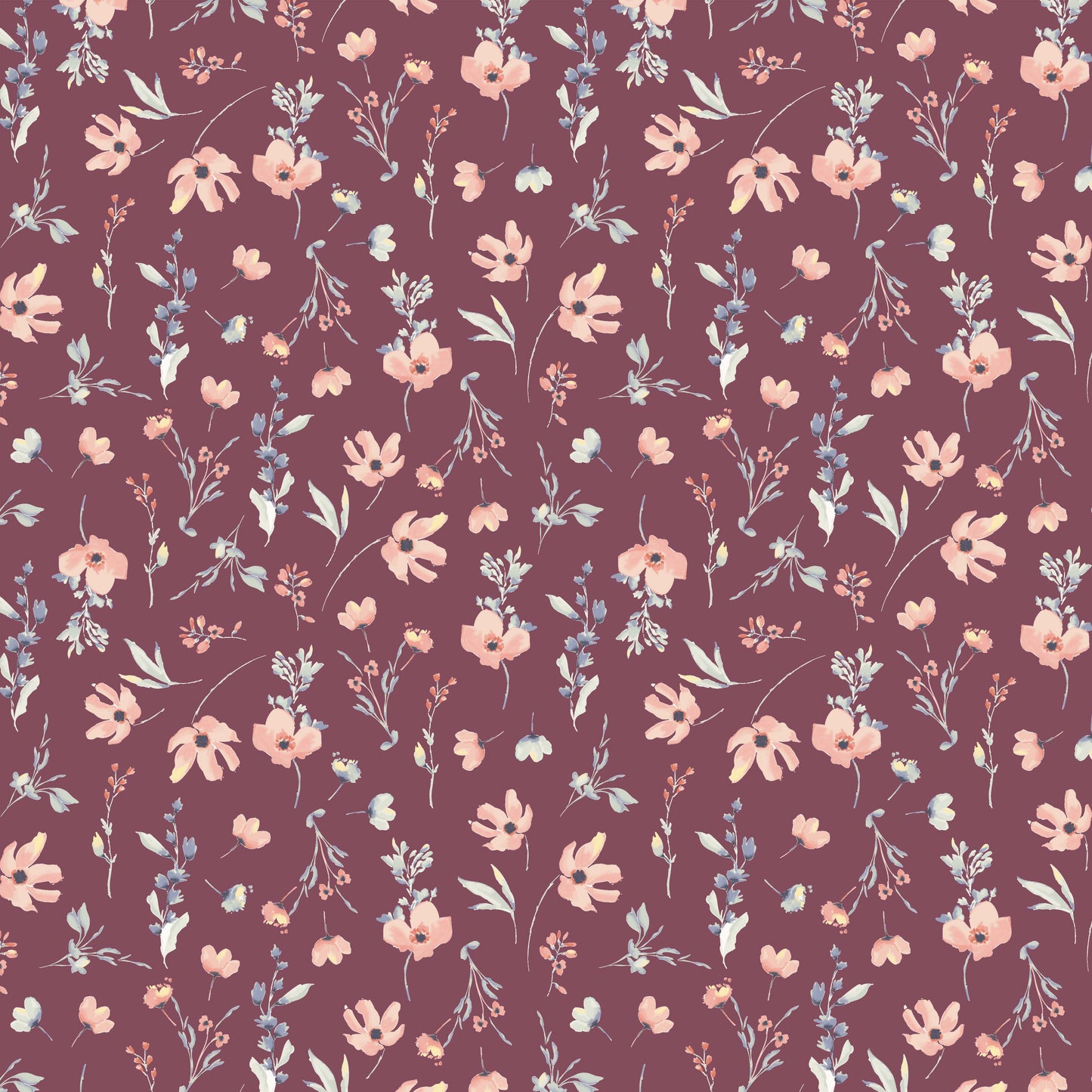 Tissu premium 100 % coton à motif floral 115 g/m²