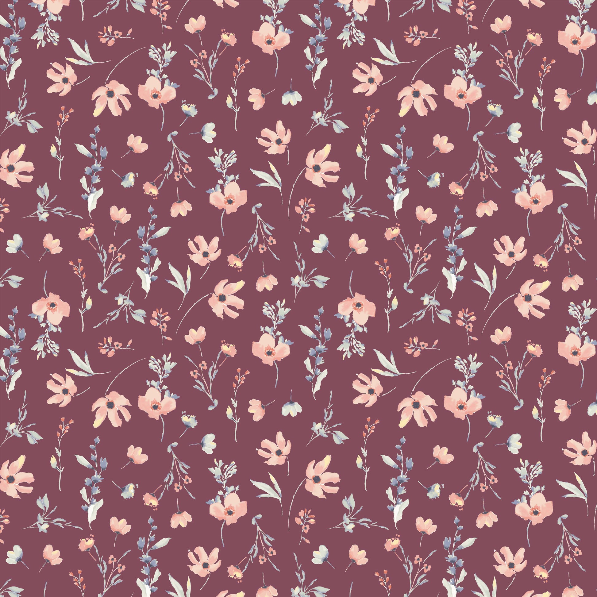 Tissu premium 100 % coton à motif floral 115 g/m²